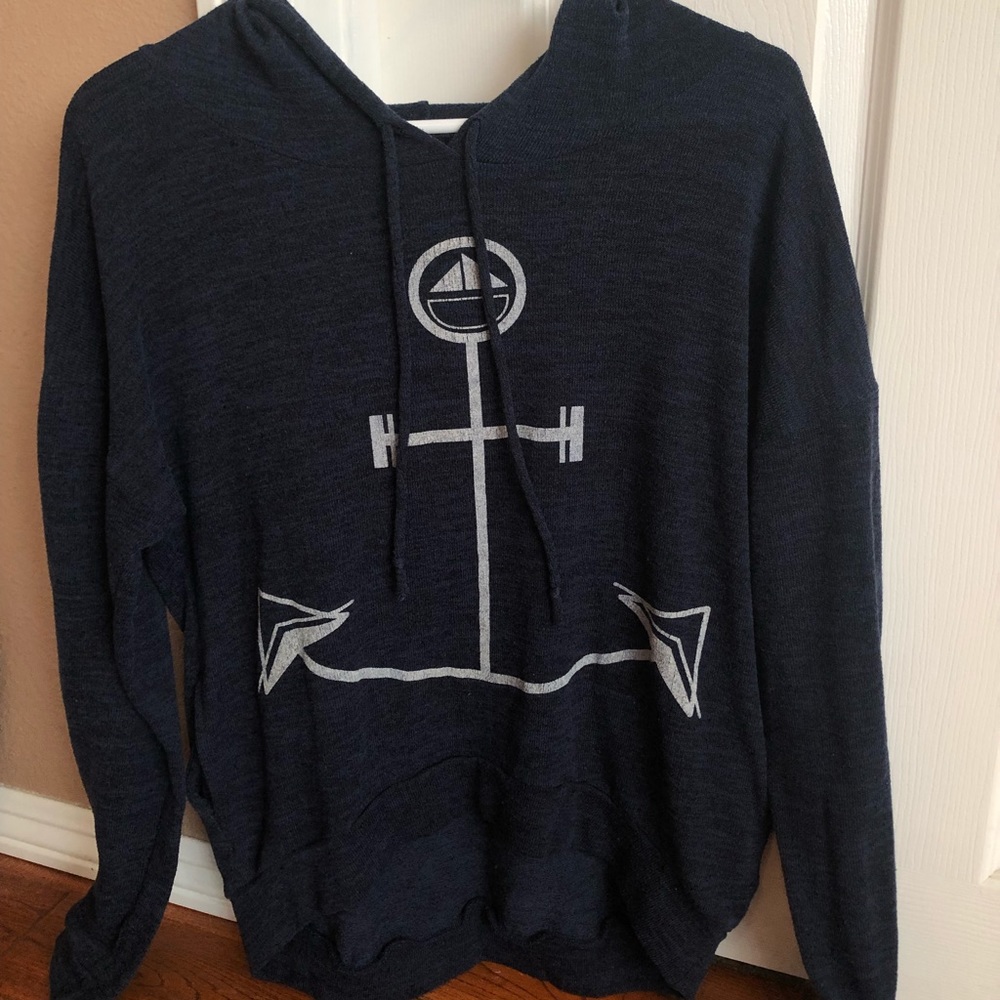 Navy Thin Hoodie with Pockets